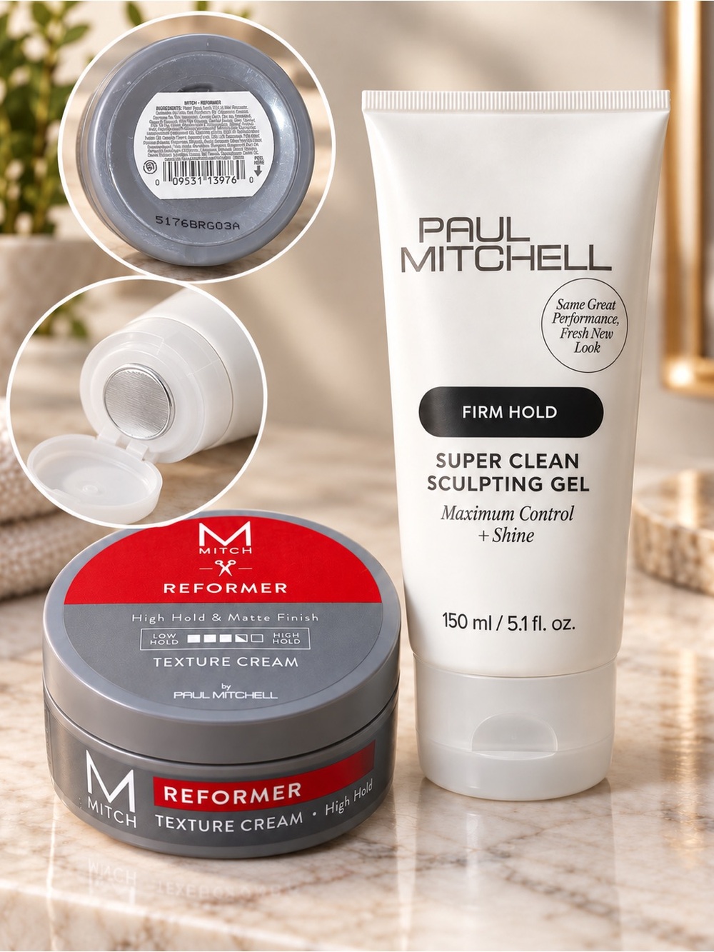 Paul Mitchell Men’s Hair Bundle MITCH Reformer Cream + Sculpting Gel Sealed